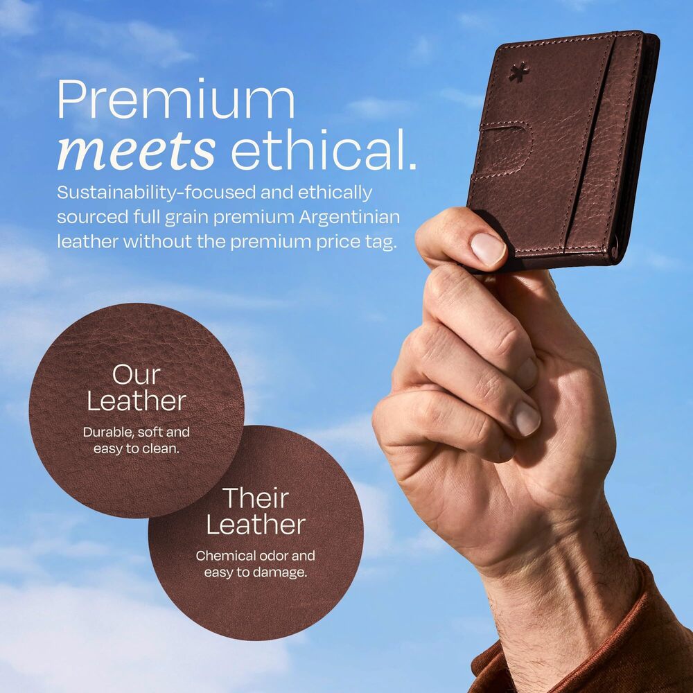 9831 Full Grain Leather Wallet with RFID Blocking & Money Clip - Minimalist - Picture 5 of 9